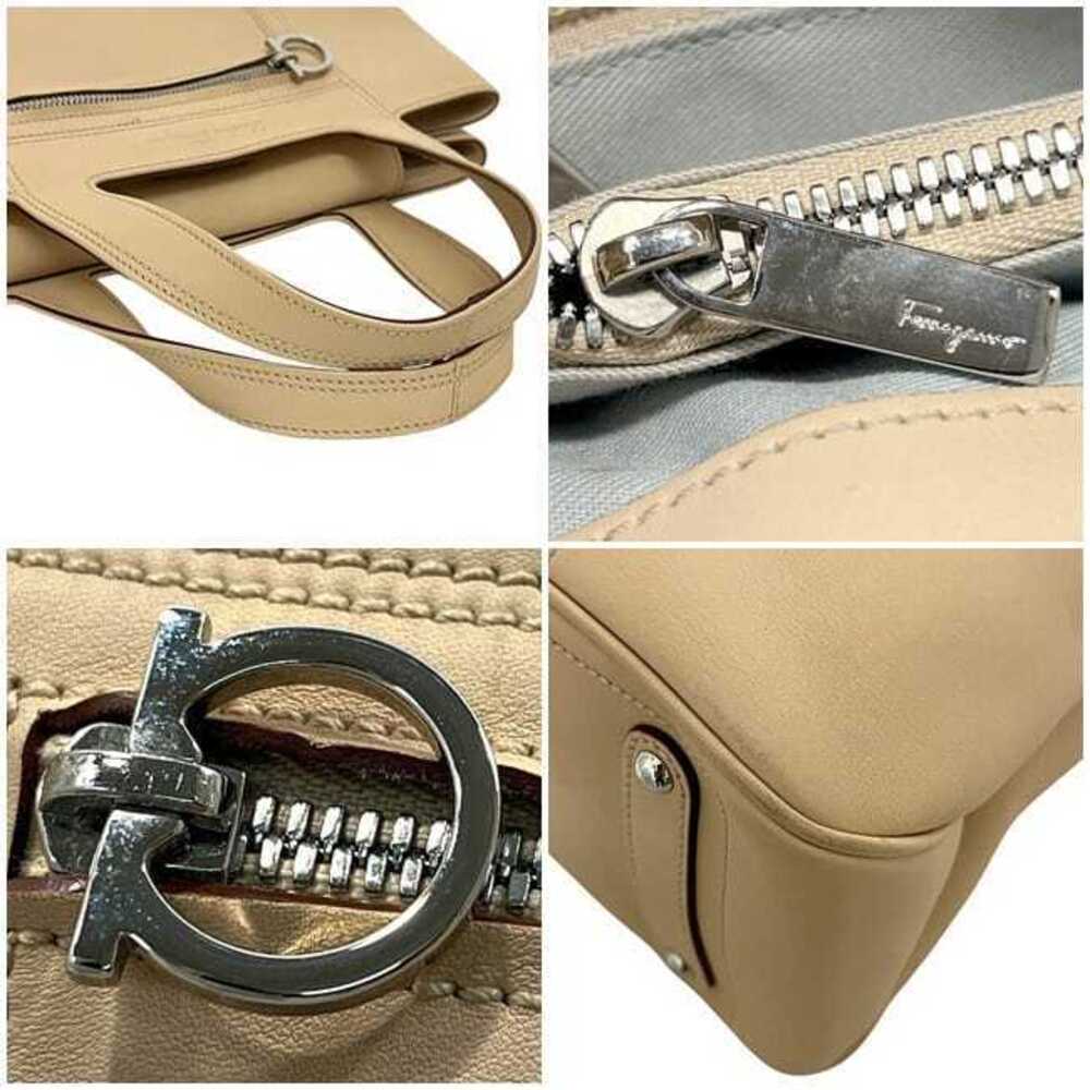 Salvatore Ferragamo Handbag Beige Gancini Tote Bag Top Handle Hardware - Picture 3 of 10